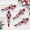 Northlight Shatterproof Commercial Size Finial Christmas Ornaments - 14" - Red and White - Set of 4